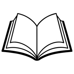 Clean and Modern Open Book Vector Line Drawing