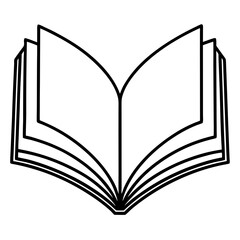 Clean and Modern Open Book Vector Line Drawing