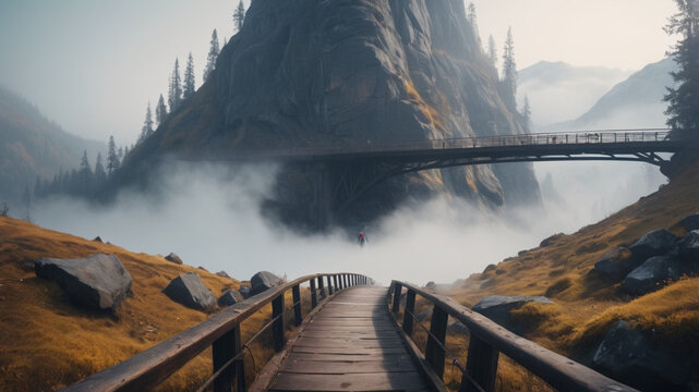 bridge in the fog