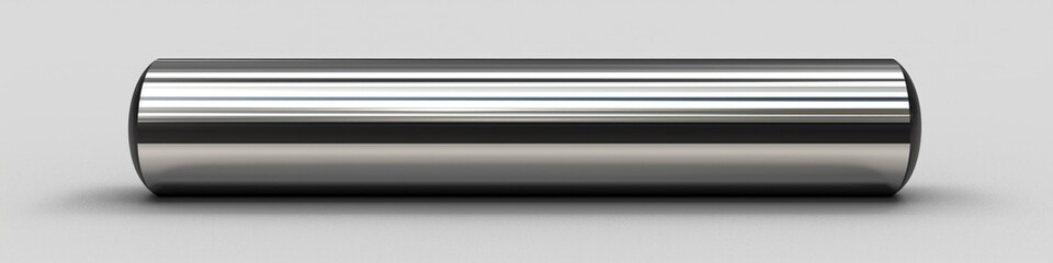 Obraz premium A smooth, shiny metallic cylinder lying horizontally.