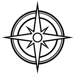 Compass Line Art Vector Design