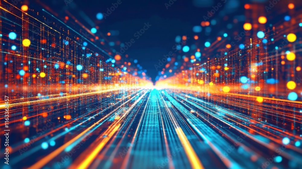 Poster ethical data visualization with glowing effects