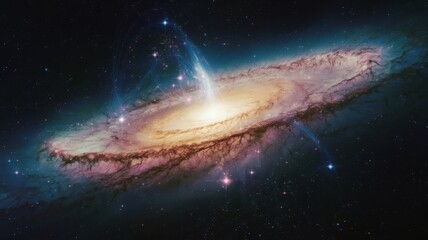 Obraz premium Space galaxy with stars. Copy space.