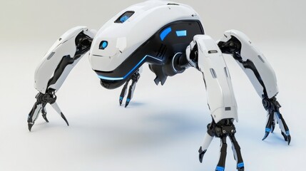 Futuristic Robot with Glowing Effects on Soft Background