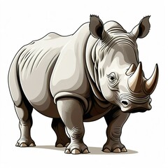 Fototapeta premium rhino isolated on white background
