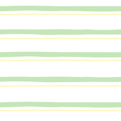 Obraz premium Stripes pattern, green yellow striped seamless vector background, brush grunge stripes.