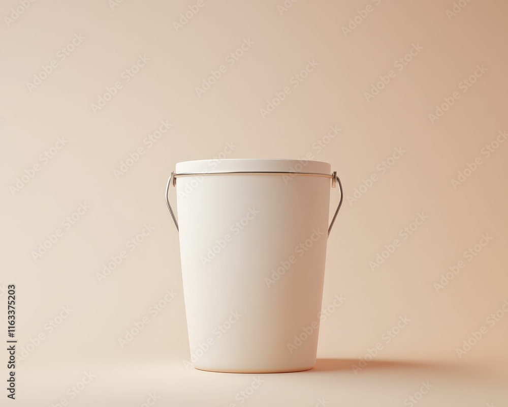 Aufkleber 3d minimalist icon of a smooth cylindrical milk bucket studio setting digital rendering neutral back
