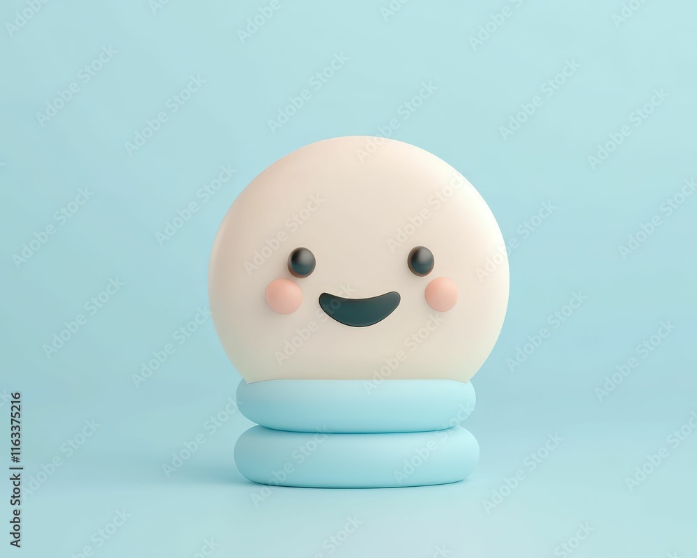 Poster 3d minimalist stacked chat bubble icon playful design soft color palette child-friendly environment 