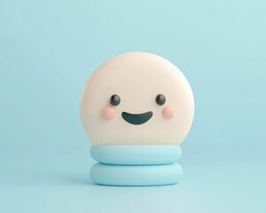 3d minimalist stacked chat bubble icon playful design soft color palette child-friendly environment whimsical concept