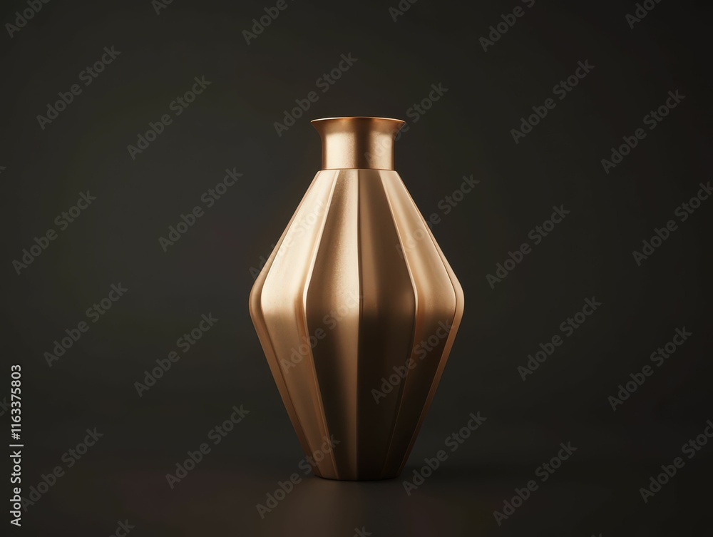 Poster 3d rendering of a geometric new year's lantern studio setting digital minimalist design dramatic lig