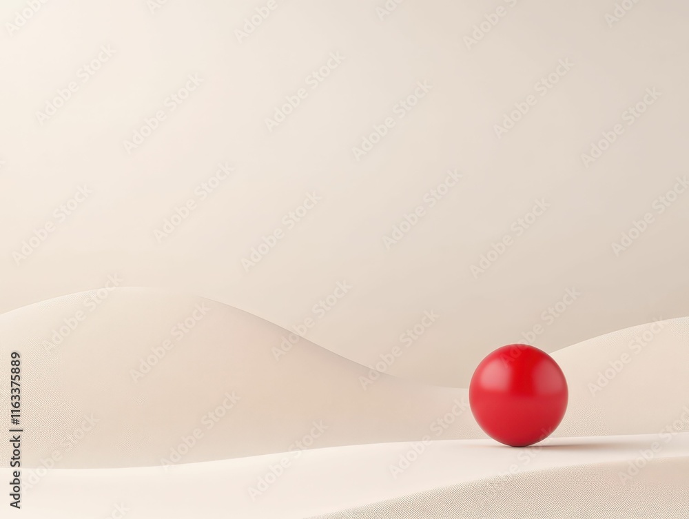 Aufkleber 3d roadmap icon with red dot symbolizing direction in a minimalist landscape soft textures abstract 