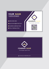 Double-sided creative business card vector design template. Business card for business and personal use. Vector illustration design. Horizontal layout, Print ready Print