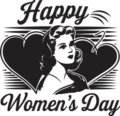 Happy Womens Day. Woman head paper cut card.