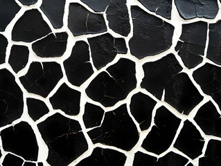 Black and White Cracked Stone Texture Background Illustration