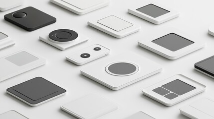 Modern Digital Devices on White Background