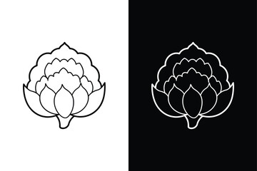 Cauliflower Line Art Icon. A Perfect Blend of Simplicity and Style