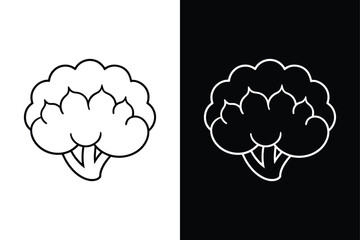 Stylish Cauliflower Vector. Outlined Design for Contemporary Projects