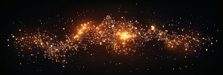 Obraz premium Golden Network: Abstract Digital Connection Art