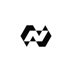 letter N technology logo designs