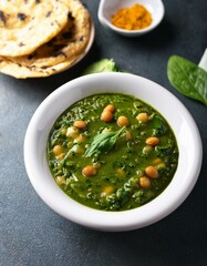 Dal Palak or Lentil spinach curry. Generated image