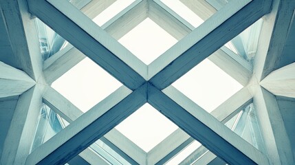 Abstract Architectural Design: Intersecting Beams and Geometric Patterns