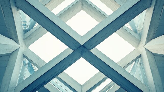Abstract Architectural Design: Intersecting Beams and Geometric Patterns