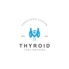 Thyroid Gland human Endocrine System structure logo thyroid care simple template