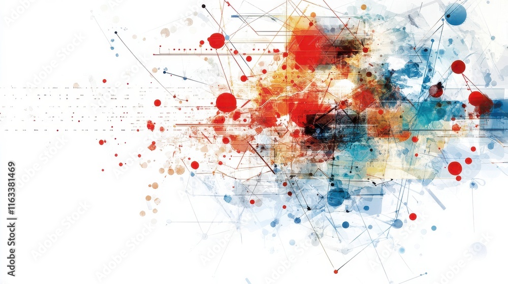 Poster vibrant abstract design with high-tech elements