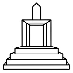 Geometric Podium Outline Vector