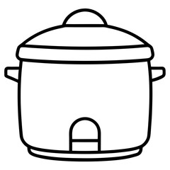 rice cooker line art vector illustration