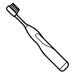 electric toothbrush bank line art vector illustration