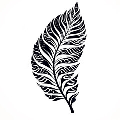 Obraz premium Artistic Feather-Inspired Leaf Pattern .
