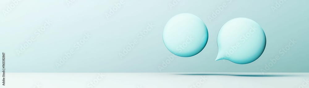 Aufkleber 3d geometric conversation icons minimalist setting digital design abstract environment close-up view