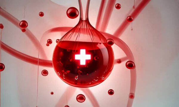 AI-A detailed illustration featuring blood and a transfusion process,highlighting the importance of blood donation,healthcare,and life-saving medical practices.Ideal for use in educational materials.