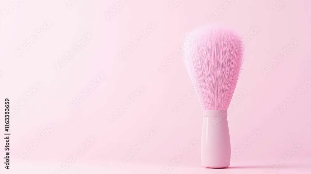 Poster 3d minimalist paintbrush icon on pink background digital creation abstract design soft environment a