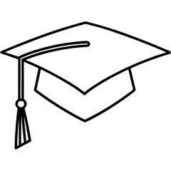 Graduation Cap Line Art Vector Design
