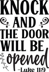 Knock and the door will be opened svg retro t shirt design vector sublimation