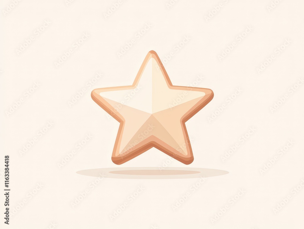 Poster 3d circular star icon symbolizing inner purpose digital minimalist design peaceful environment simpl