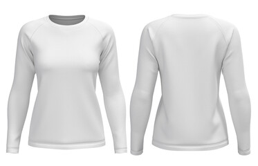 white women round neck raglan longsleeve tshirt jersey front and back view