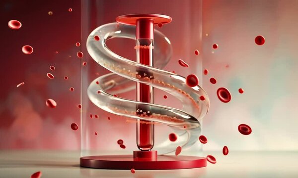 AI-A detailed illustration featuring blood and a transfusion process,highlighting the importance of blood donation,healthcare,and life-saving medical practices.Ideal for use in educational materials.