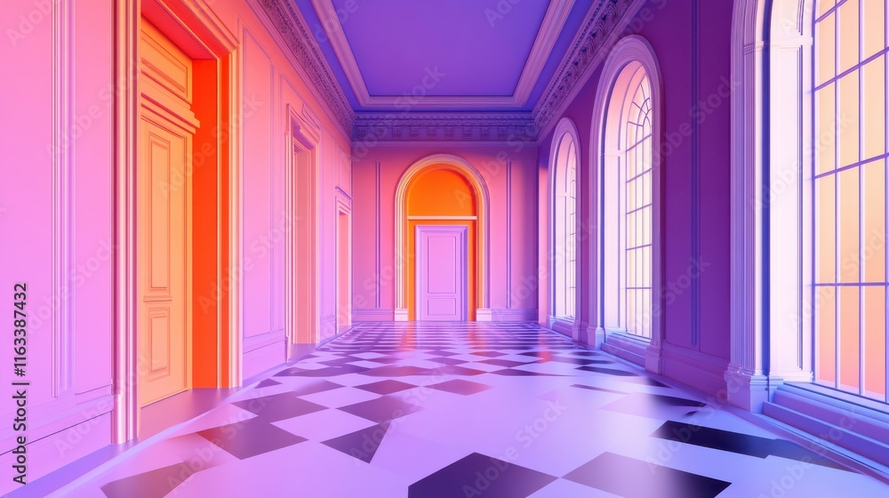Poster clean lines in a vibrant professional setting