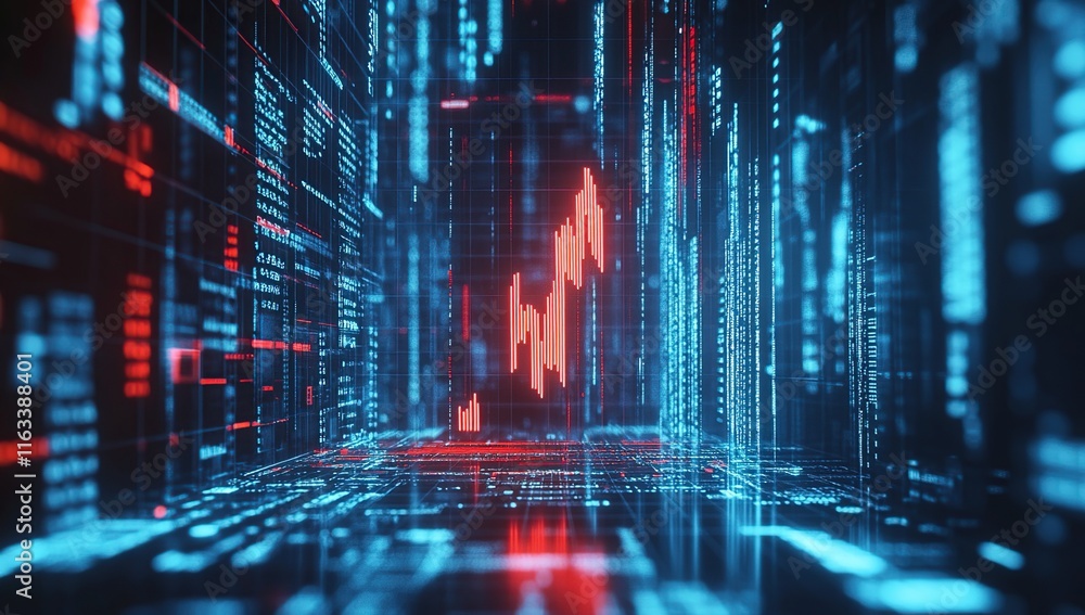Poster digital data stream: a visual representation of financial market dynamics