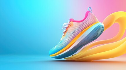 A 3D running shoe icon with vibrant colors for an active lifestyle theme.