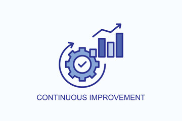 Continuous Improvement isolated vector, icon or logo sign symbol illustration