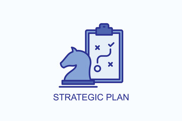 Strategic Plan isolated vector, icon or logo sign symbol illustration