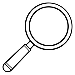 Magnifying Glass Line Art Vector Illustration