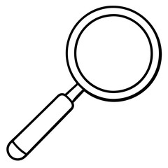Magnifying Glass Line Art Vector Illustration