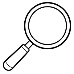 Magnifying Glass Line Art Vector Illustration