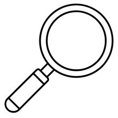 Magnifying Glass Line Art Vector Illustration