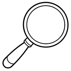 Magnifying Glass Line Art Vector Illustration
